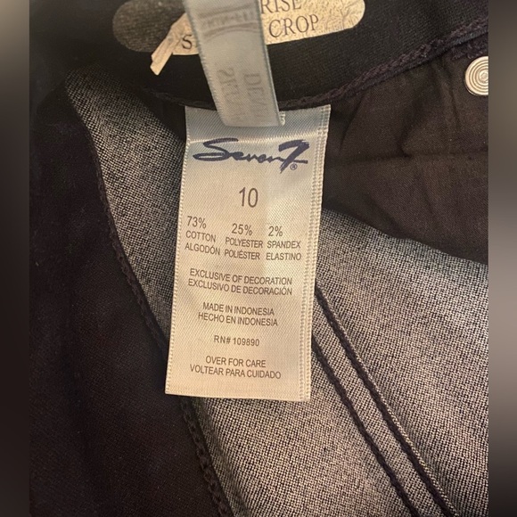 SEVEN7 High Rise Skinny Crop Skin Fit Denim Jeans in Dk Blue SZ 10 - Picture 4 of 6